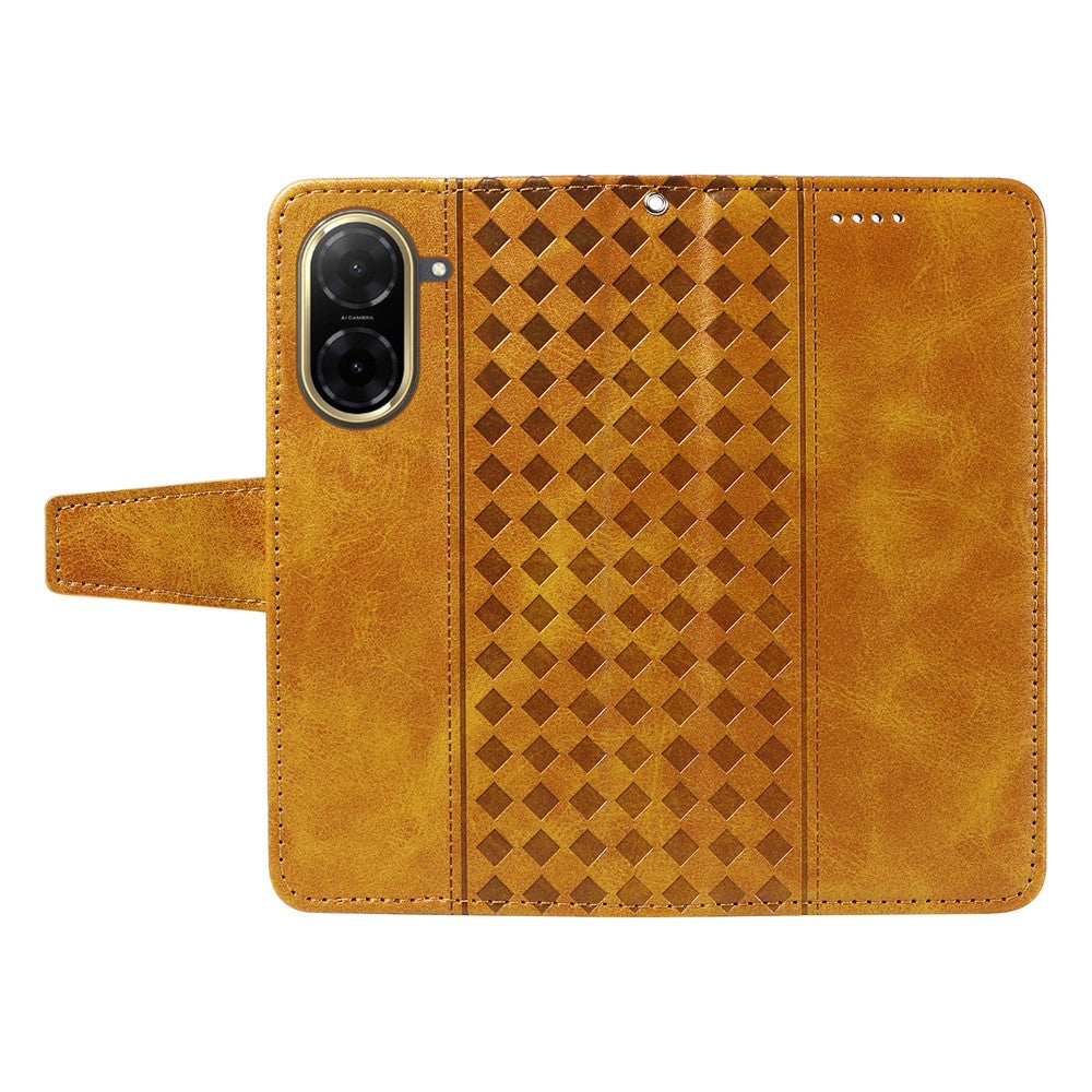 For Xiaomi Redmi A5 NFC (EU) (173.45mm) Leather Case Wallet Stand Grids Imprinted Phone Cover with Strap