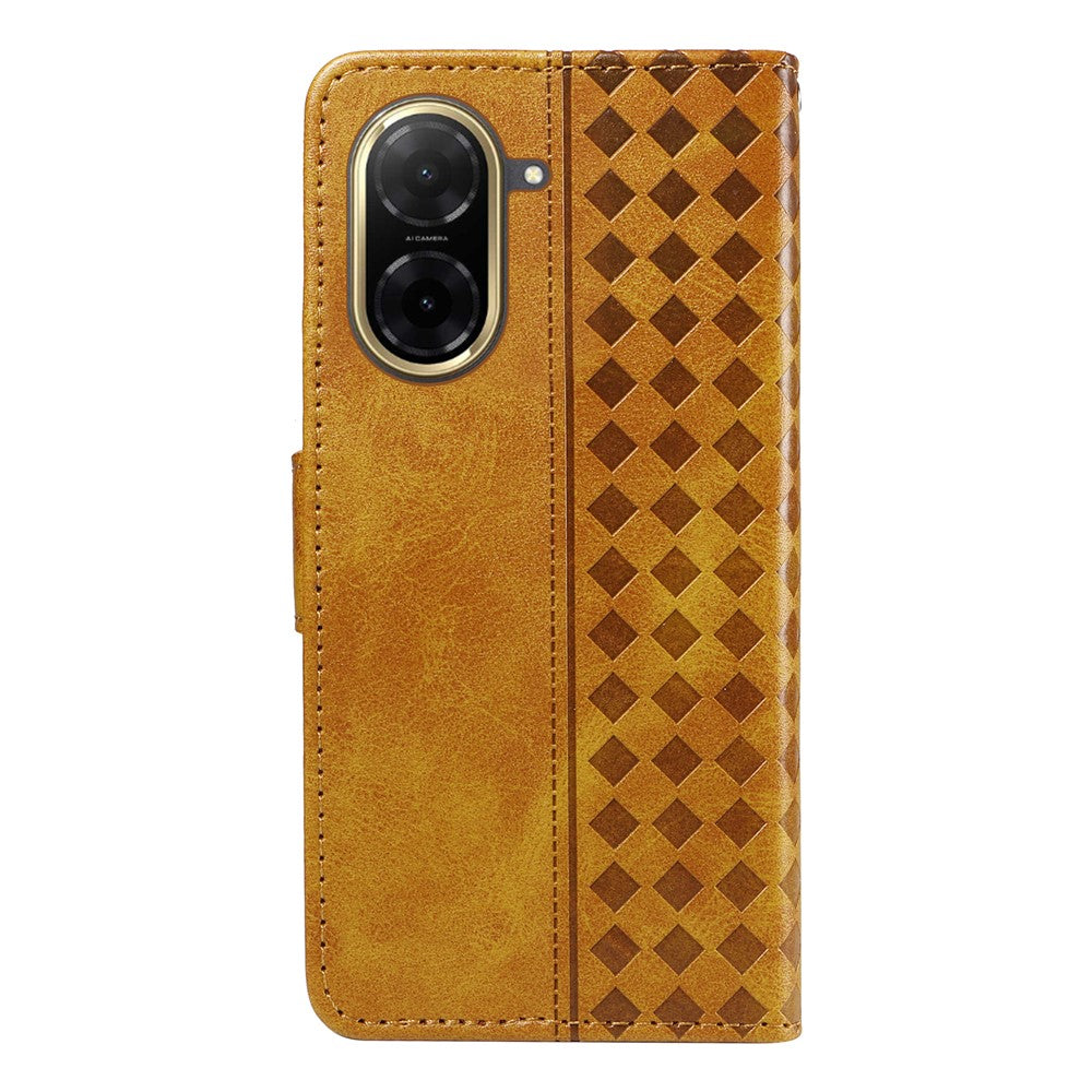 For Xiaomi Redmi A5 NFC (EU) (173.45mm) Leather Case Wallet Stand Grids Imprinted Phone Cover with Strap