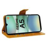 For Xiaomi Redmi A5 NFC (EU) (173.45mm) Leather Case Wallet Stand Grids Imprinted Phone Cover with Strap
