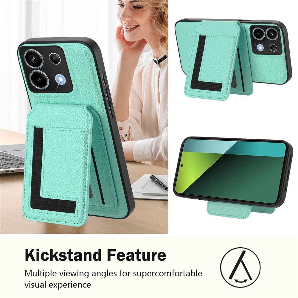 Xiaomi Poco X6 5G / Xiaomi Redmi Note 13 Pro 5G Magnetiskt skal TPU + PU-läder bakstycke med avtagbar korthållare