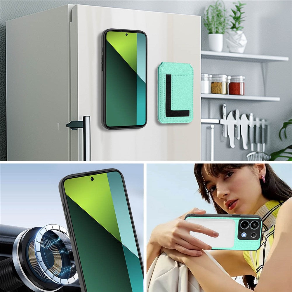 Xiaomi Poco X6 5G / Xiaomi Redmi Note 13 Pro 5G Magnetiskt skal TPU + PU-läder bakstycke med avtagbar korthållare