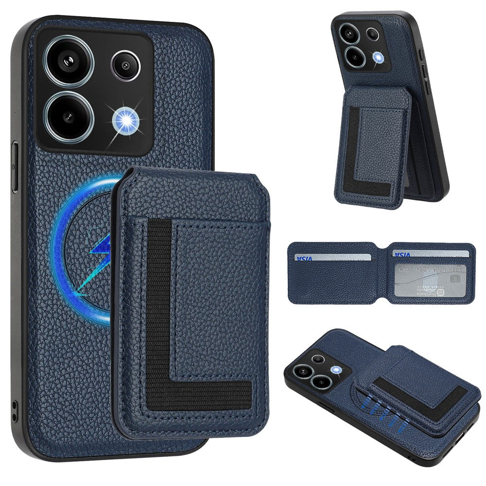 Xiaomi Poco X6 5G / Xiaomi Redmi Note 13 Pro 5G Magnetiskt skal TPU + PU-läder bakstycke med avtagbar korthållare