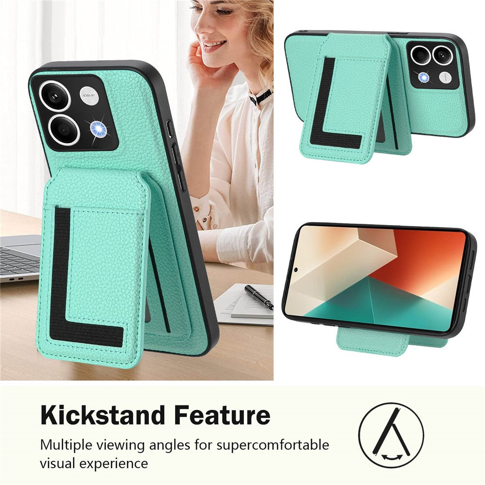 Xiaomi Redmi Note 13 5G Magnetiskt Skal TPU + PU Läder mobil Baksida med Avtagbar Korthållare