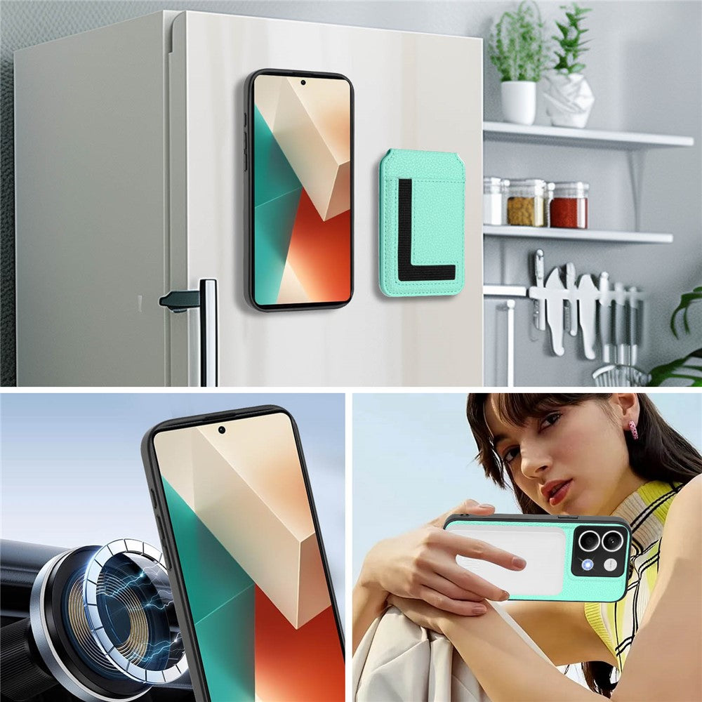 Xiaomi Redmi Note 13 5G Magnetiskt Skal TPU + PU Läder mobil Baksida med Avtagbar Korthållare
