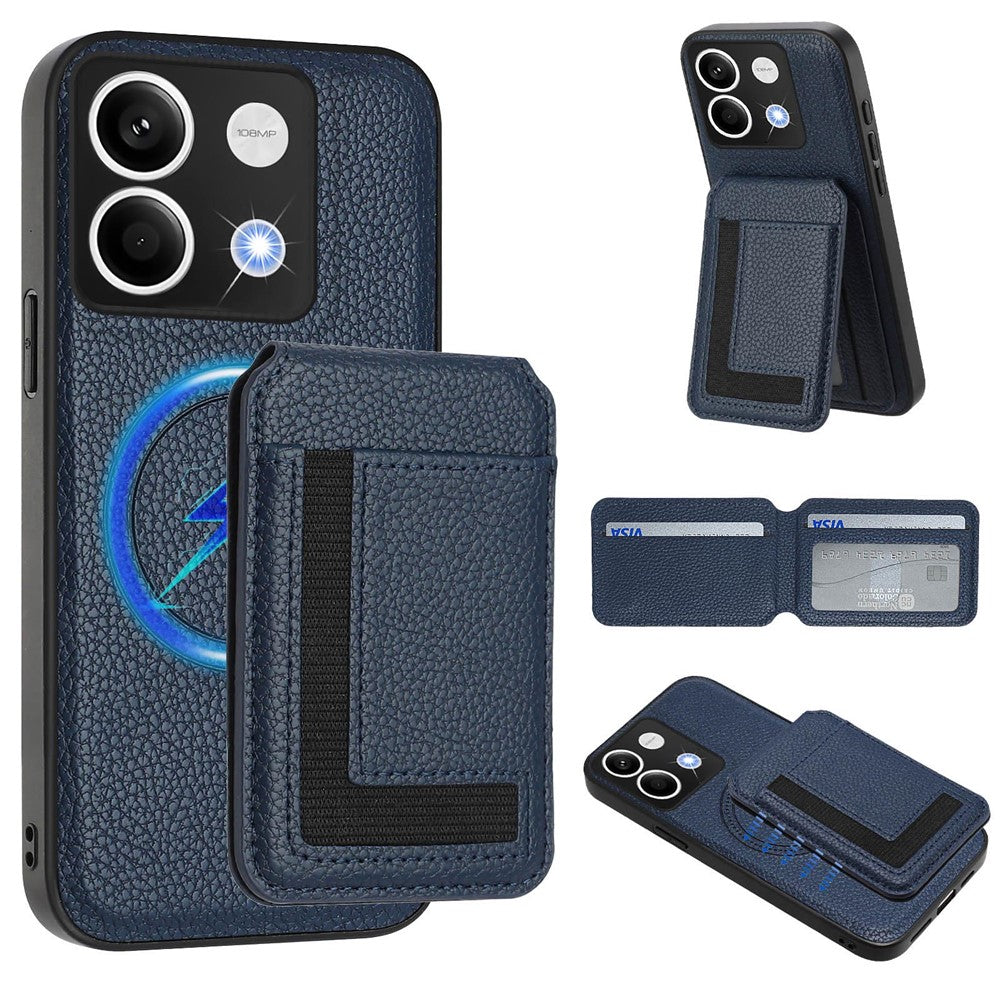 Xiaomi Redmi Note 13 5G Magnetiskt Skal TPU + PU Läder mobil Baksida med Avtagbar Korthållare