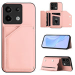 For Xiaomi Poco X6 5G / Xiaomi Redmi Note 13 Pro 5G Case Card Holder Kickstand Skin-Touch Phone Cover with Wrist Strap