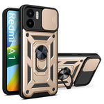 Xiaomi Redmi A1 4G / A2 4G Stativ PC+TPU Hybrid Skal Skjutbart Kameraskydd Reptåligt mobilskal