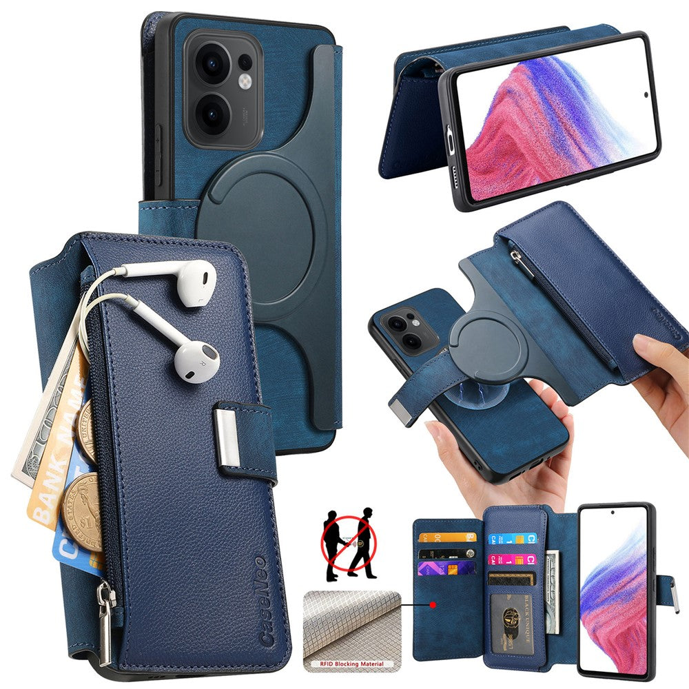 CASENEO För Oppo Reno13 F 5G (Reno 13 FS 5G) / 4G Skal MW-02 Avtagbart Magnetiskt Läderfodral med Flipfunktion