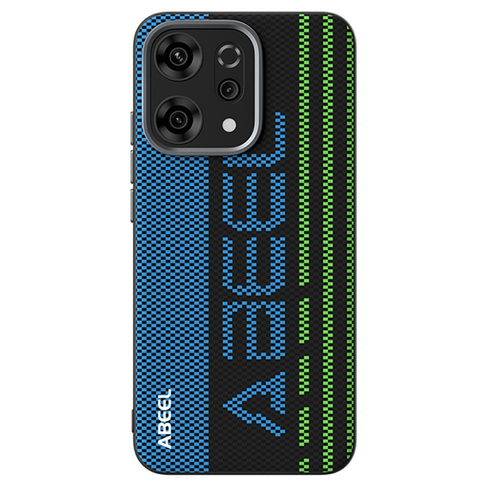 ABEEL For Oppo Reno14 Pro 5G (Global) Magnetic Case Micro-Embossing 6D Printed PC TPU Aluminum Alloy Leather Phone Cover