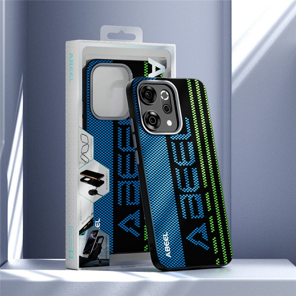 ABEEL For Oppo Reno14 Pro 5G (Global) Magnetic Case Micro-Embossing 6D Printed PC TPU Aluminum Alloy Leather Phone Cover