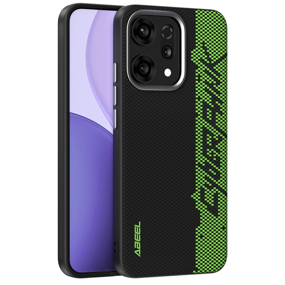 ABEEL For Oppo Reno14 Pro 5G (Global) Magnetic Case Micro-Embossing 6D Printed PC TPU Aluminum Alloy Leather Phone Cover