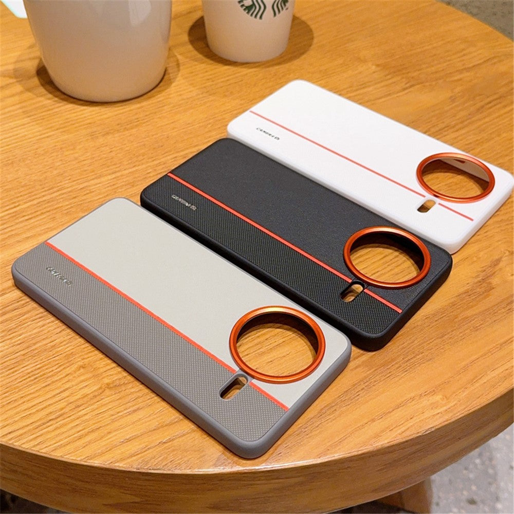 For Xiaomi Redmi K80 5G  /  Poco F7 Pro 5G Case Splicing PC + PU Leather Phone Back Cover with Metal Lens Ring  /  Buttons