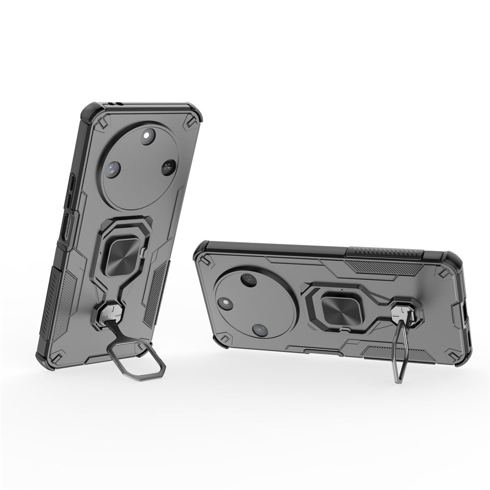 For Honor X60 5G Case Rotatable Ring Kickstand PC + TPU Shockproof Phone Cover