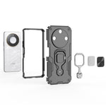 For Honor X60 5G Case Rotatable Ring Kickstand PC + TPU Shockproof Phone Cover