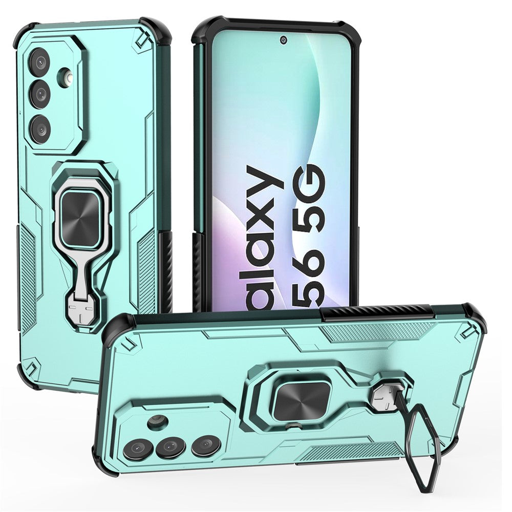 For Samsung Galaxy M56 5G Case Rotatable Ring Kickstand PC + TPU Shockproof Phone Cover