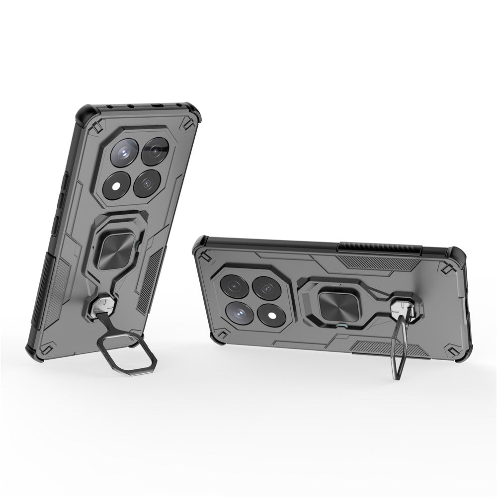 For Xiaomi Redmi Note 14 Pro+ 5G Case Rotatable Ring Kickstand PC + TPU Shockproof Phone Cover