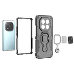 For Xiaomi Redmi Note 14 Pro+ 5G Case Rotatable Ring Kickstand PC + TPU Shockproof Phone Cover