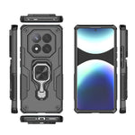 For Xiaomi Redmi Note 14 Pro+ 5G Case Rotatable Ring Kickstand PC + TPU Shockproof Phone Cover