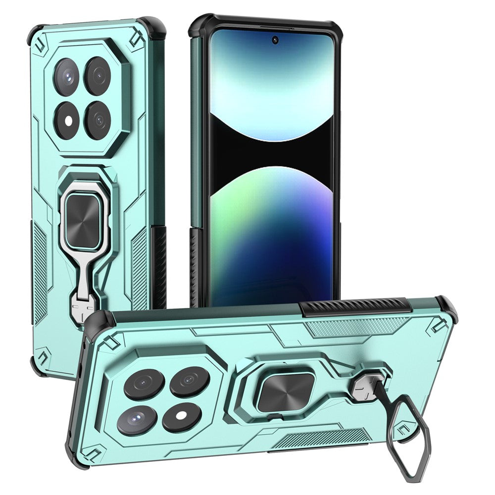 For Xiaomi Redmi Note 14 Pro+ 5G Case Rotatable Ring Kickstand PC + TPU Shockproof Phone Cover