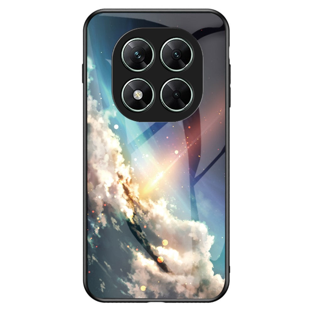 For Xiaomi Poco X7 5G / Redmi Note 14 Pro 5G Case Starry Sky Pattern Tempered Glass Phone Cover