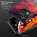 For Honor 400 Lite 5G Case Starry Sky Pattern Tempered Glass Phone Cover