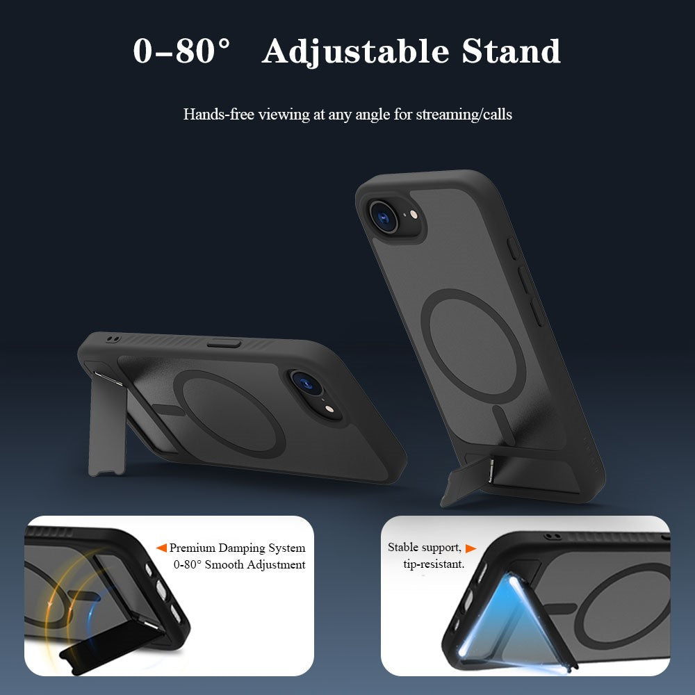 LEREACH Le-Chic Series For iPhone 17e / 16e Case Compatible with MagSafe Kickstand TPU + PC Phone Cover