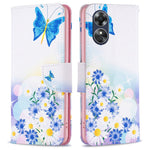 For Oppo A17 4G Phone Case Pattern Printing PU Leather Wallet Stand Cover