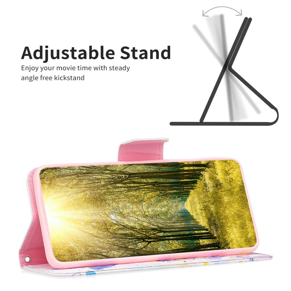 For Oppo A17 4G Phone Case Pattern Printing PU Leather Wallet Stand Cover