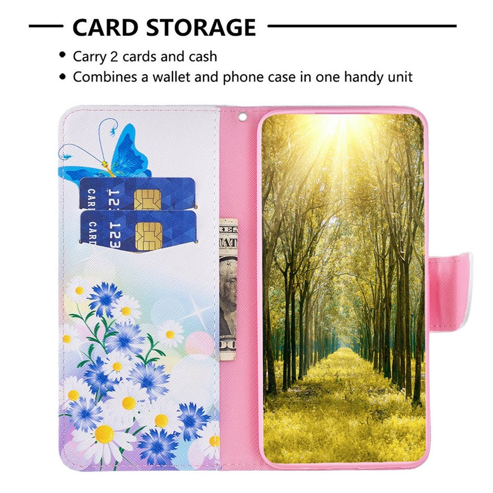 For Oppo A17 4G Phone Case Pattern Printing PU Leather Wallet Stand Cover