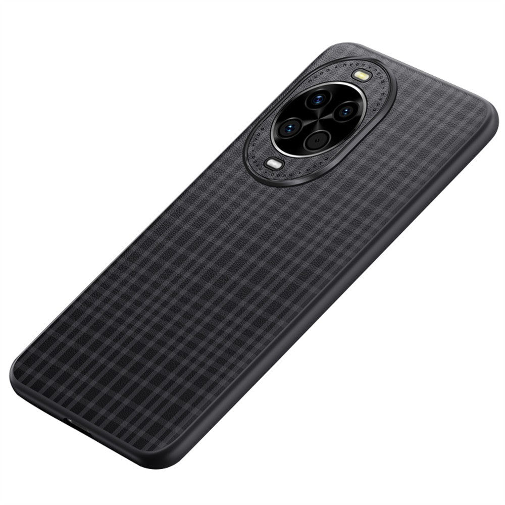 Huawei Nova 14 5G-skal med rutig textur i PU-läder + skyddande TPU-mobilskal