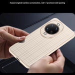 Huawei Nova 14 5G-skal med rutig textur i PU-läder + TPU-skyddande mobilskal