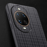 Huawei Nova 14 5G-skal med rutig textur i PU-läder + TPU-skyddande mobilskal