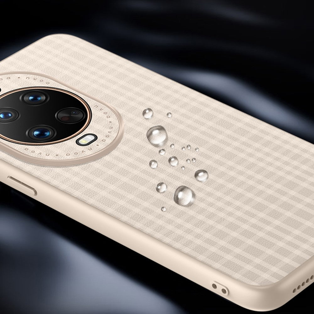 Huawei Nova 14 5G-skal med rutig textur i PU-läder + TPU-skyddande mobilskal