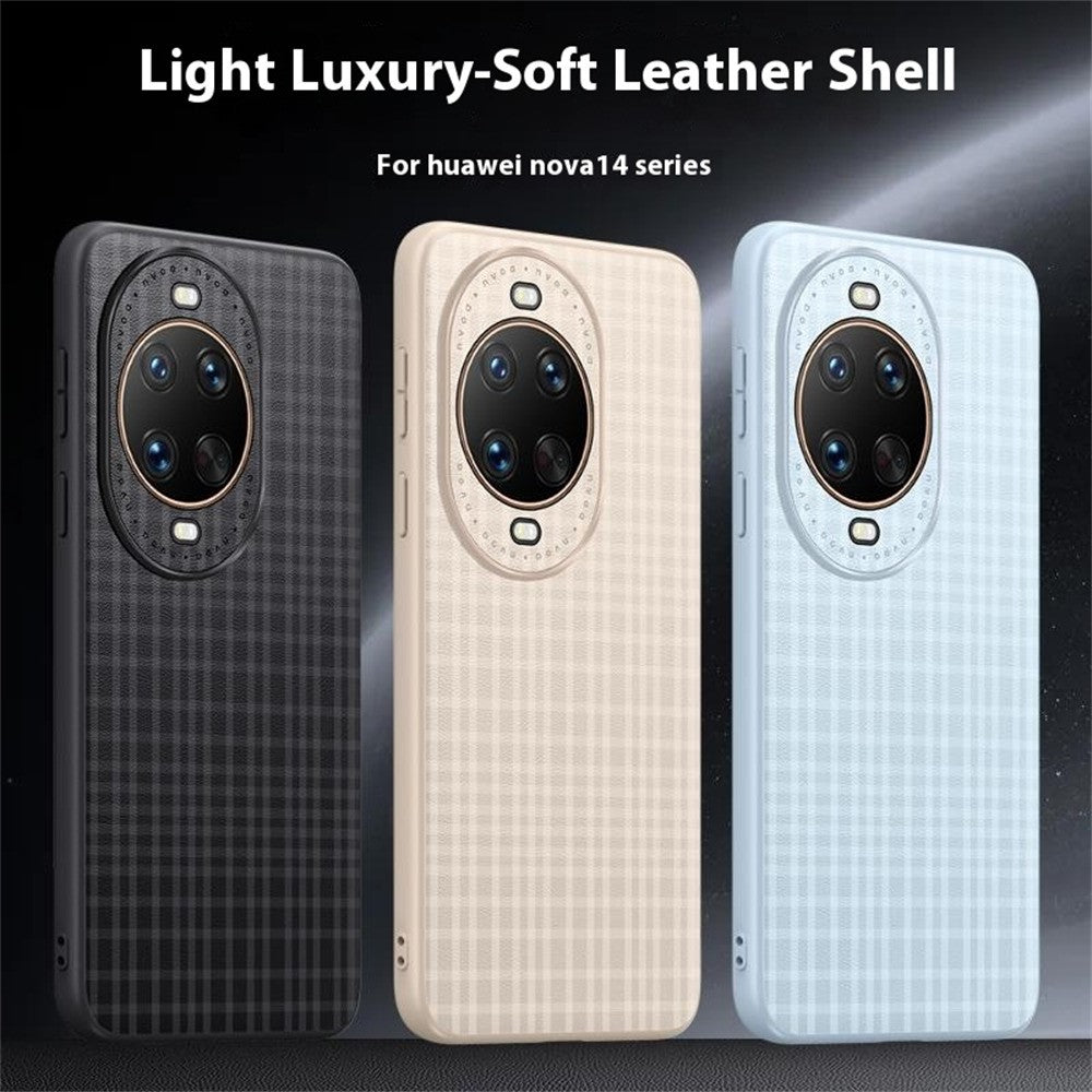 For Huawei nova 14 Pro 5G Case Plaid Texture PU Leather + TPU Protective Phone Cover