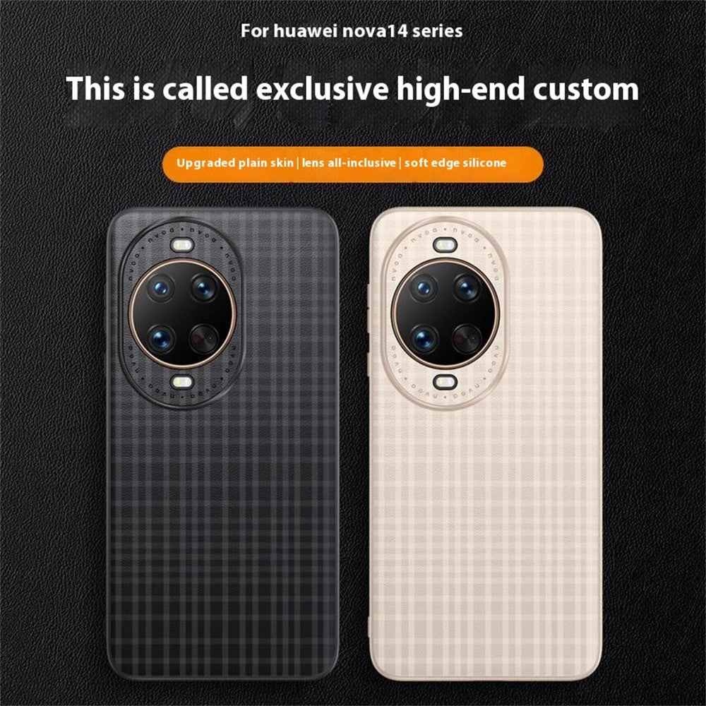 For Huawei nova 14 Ultra 5G Case Plaid Texture PU Leather + TPU Protective Phone Cover