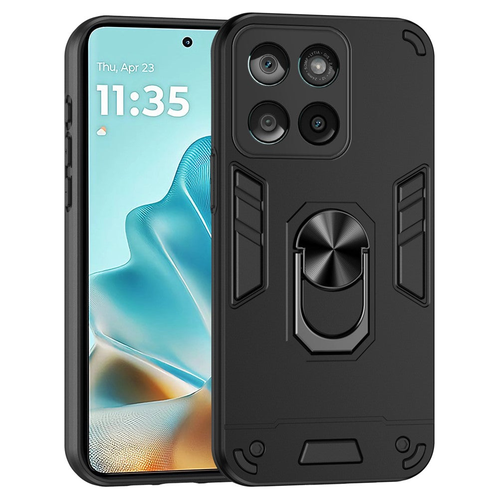 For Motorola Edge 60 Fusion 5G Case PC + TPU Drop Defend Phone Cover with Ring Kickstand