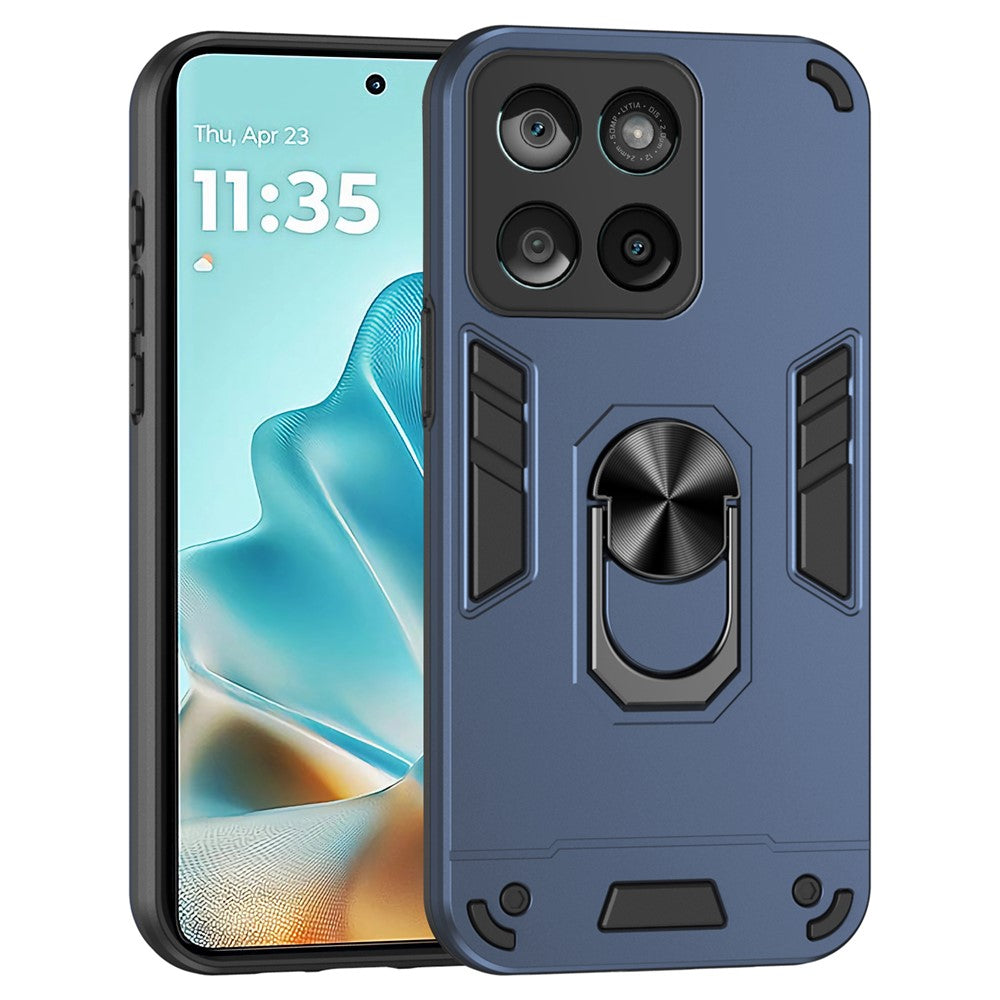 For Motorola Edge 60 Fusion 5G Case PC + TPU Drop Defend Phone Cover with Ring Kickstand