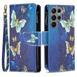 For Samsung Galaxy S23 Ultra Leather Case with Strap Pattern Printing Zipper Wallet Phone Stand Cover