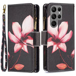 For Samsung Galaxy S23 Ultra Leather Case with Strap Pattern Printing Zipper Wallet Phone Stand Cover