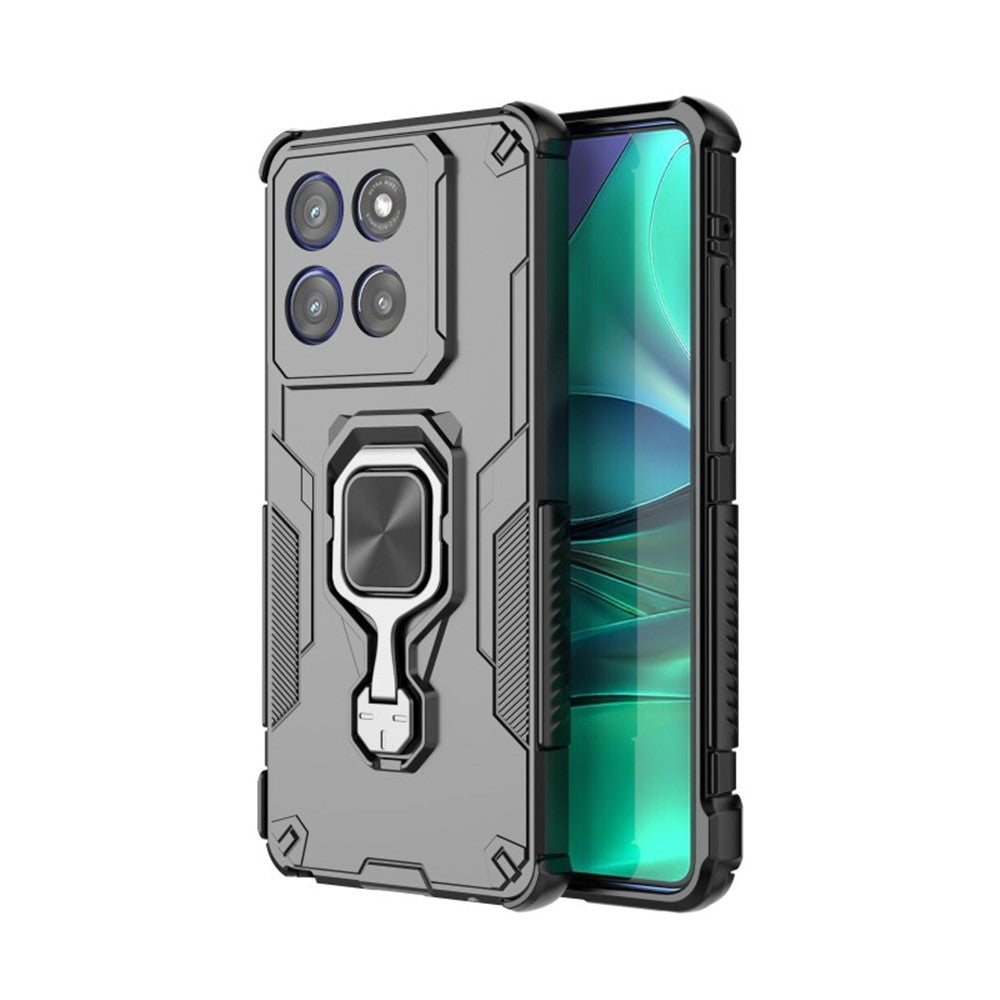 WANLONFENG For Motorola Edge 60 Stylus 5G Phone Case  PC TPU Back Cover Kickstand with Tempered Glass