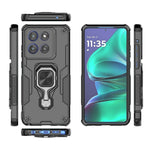 WANLONFENG For Motorola Edge 60 Stylus 5G Phone Case  PC TPU Back Cover Kickstand with Tempered Glass