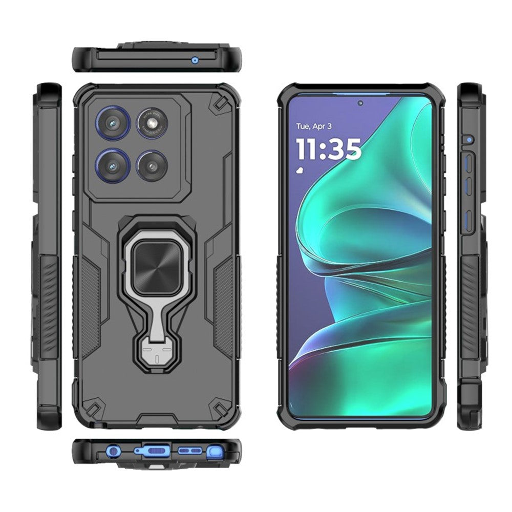 WANLONFENG For Motorola Edge 60 Stylus 5G Phone Case  PC TPU Back Cover Kickstand with Tempered Glass