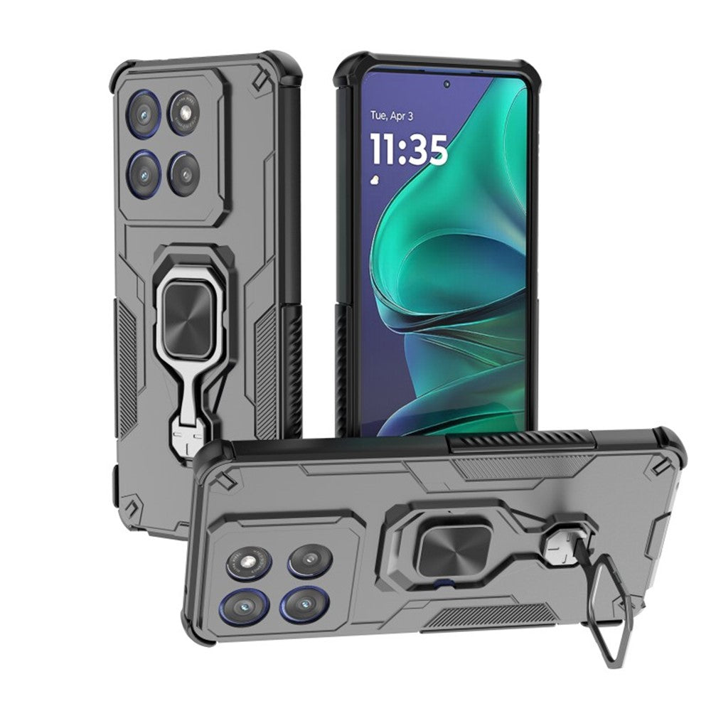 WANLONFENG For Motorola Edge 60 Stylus 5G Phone Case  PC TPU Back Cover Kickstand with Tempered Glass