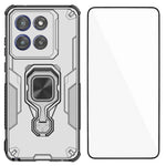 WANLONFENG For Motorola Edge 60 Stylus 5G Phone Case  PC TPU Back Cover Kickstand with Tempered Glass