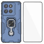 WANLONFENG For Motorola Edge 60 Stylus 5G Phone Case  PC TPU Back Cover Kickstand with Tempered Glass