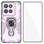 WANLONFENG For Motorola Edge 60 Stylus 5G Phone Case  PC TPU Back Cover Kickstand with Tempered Glass