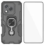 WANLONFENG For Honor 400 Lite 5G Phone Case  PC TPU Back Cover Kickstand with Tempered Glass