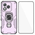WANLONFENG For Honor 400 Lite 5G Phone Case  PC TPU Back Cover Kickstand with Tempered Glass