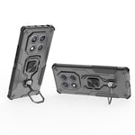 WANLONFENG For Xiaomi Redmi Note 14 Pro 4G Phone Case  PC TPU Back Cover Kickstand with Tempered Glass