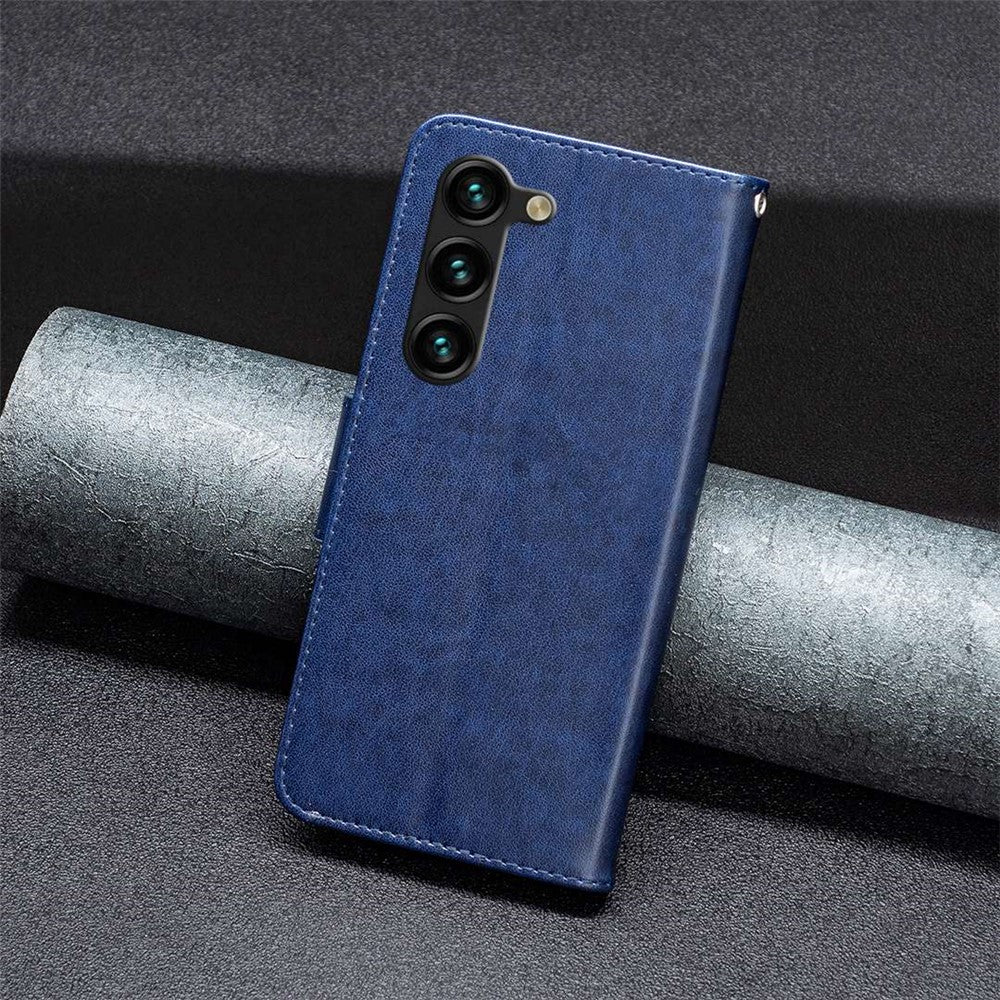 Samsung Galaxy S23+ Plånboksfodral Läderfodral med Tryckta Fjärilar och Rem